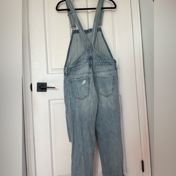 Denim Distressed Overalls - Picture 2 of 3